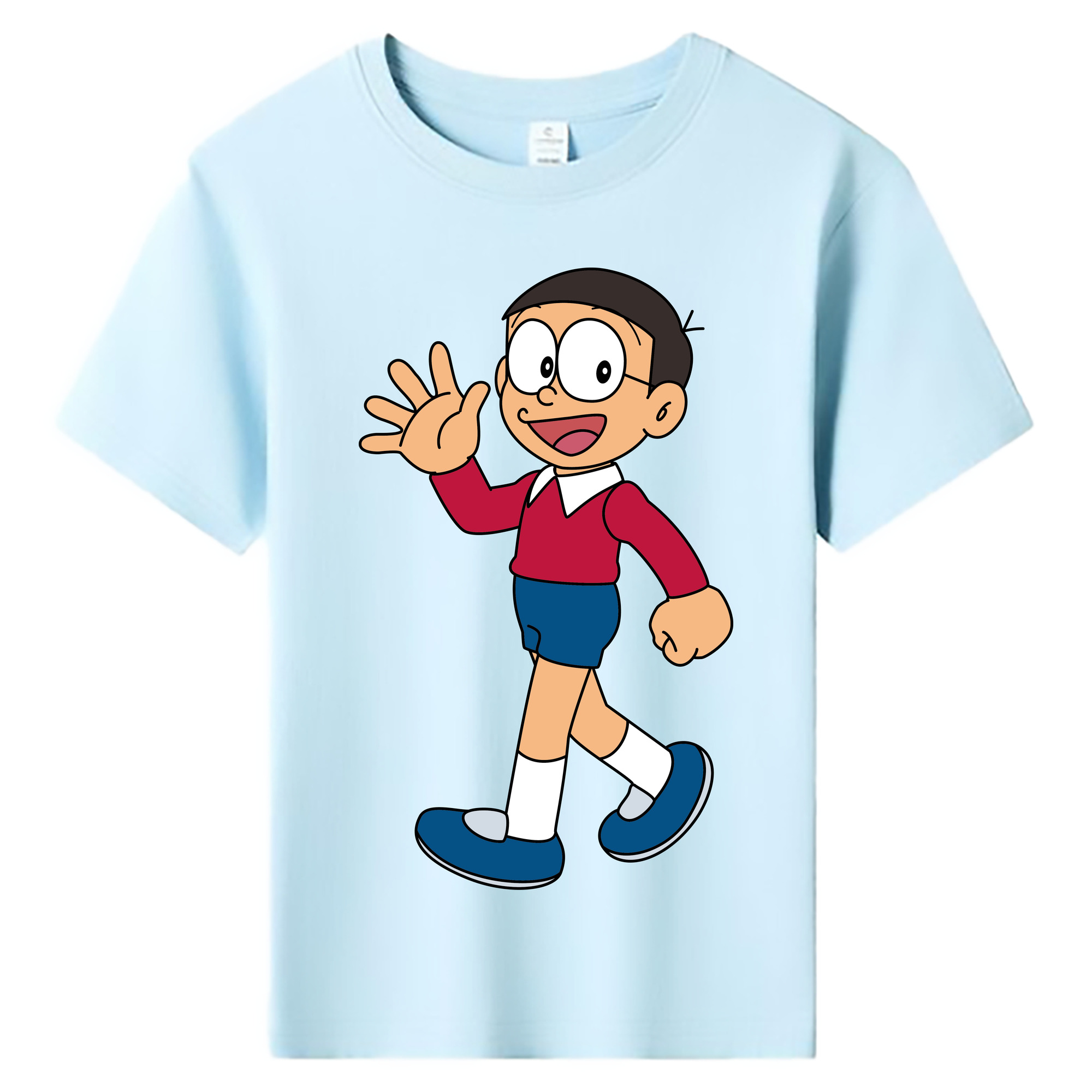 （画像用） ドラえもん 野比 のび太 Doraemon Nobita Nobi 綿100％キッズTシャツ（フロントプリント）